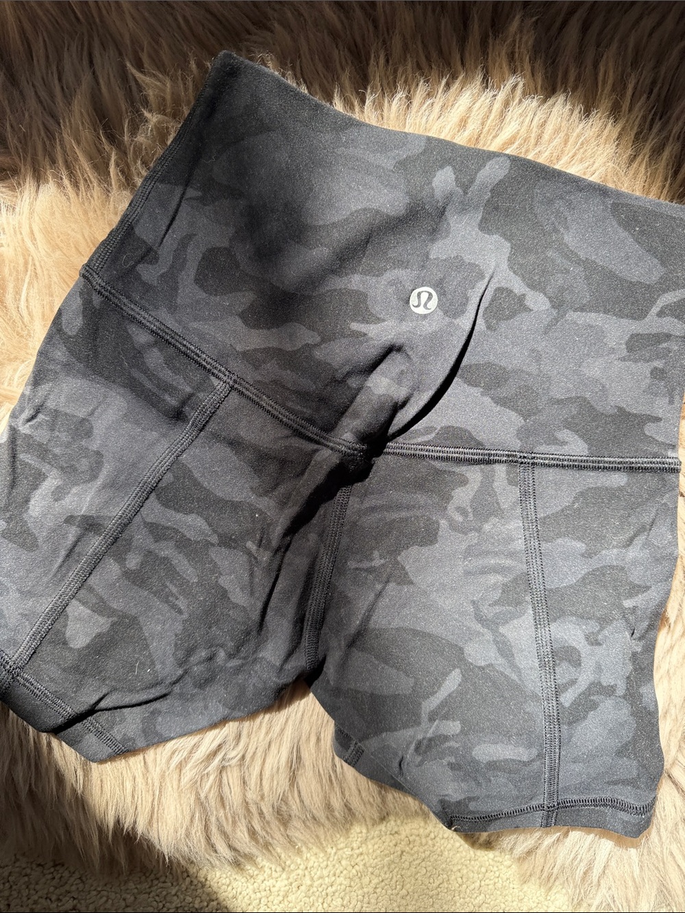 lululemon athletica Women's Black Camo Bike Shorts
